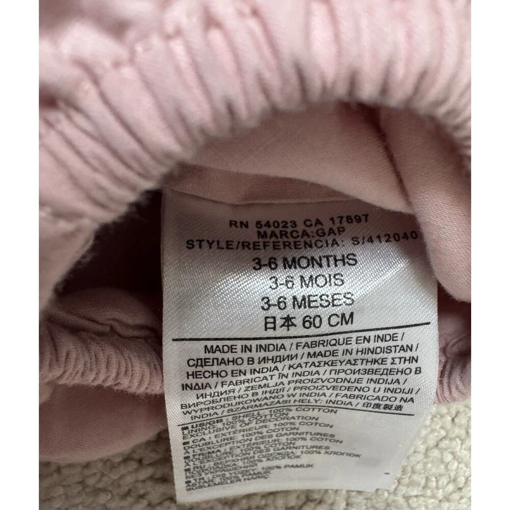 BabyGap 3/6 Pink Eyelet Ruffle Sleeveless Bubble Romper One-Piece Flutter Sleeve